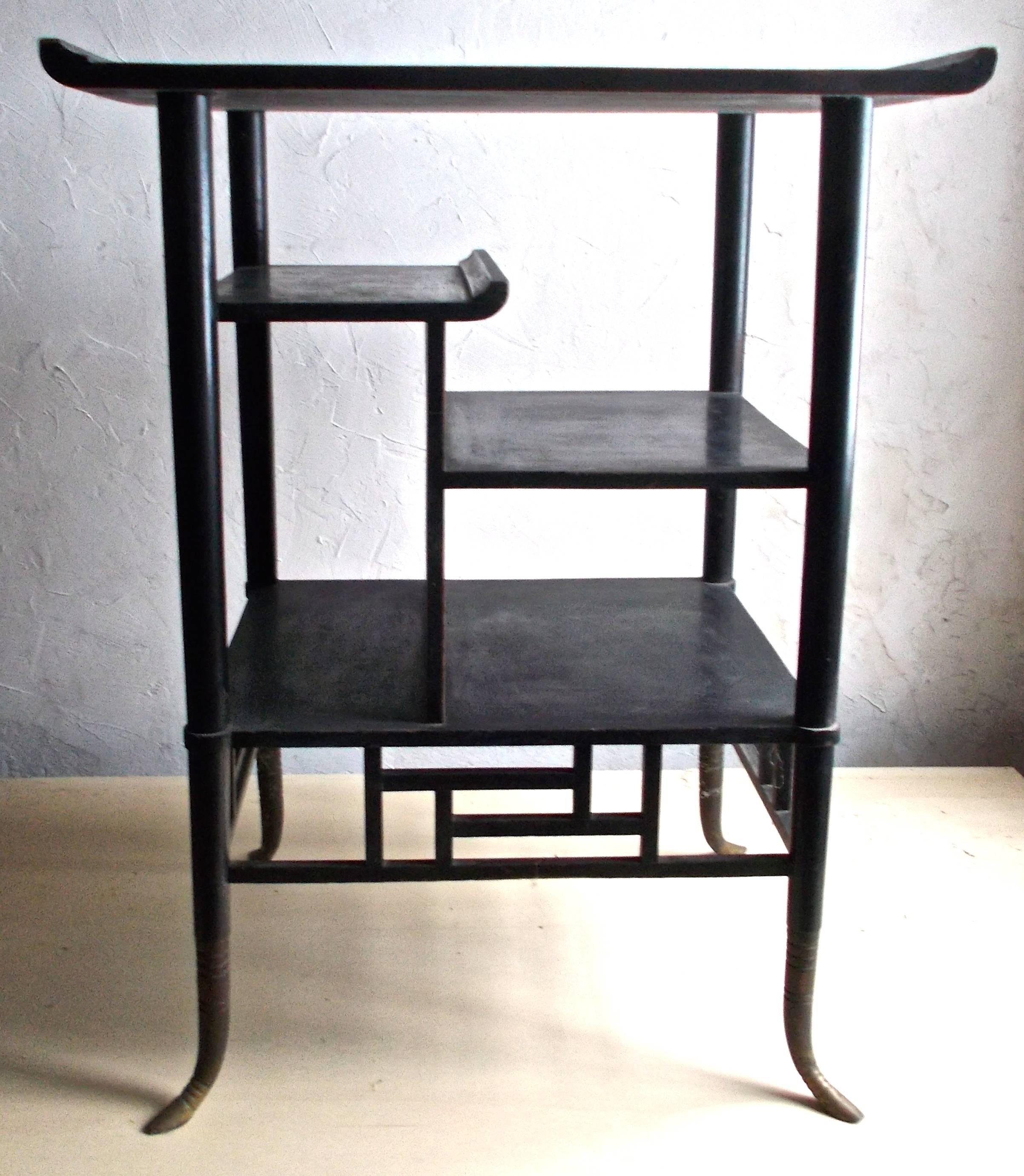 Late 19th Century Lejambre Aesthetic Movement Japanese Ebonized Etagere, Philadelphia, circa 1880 For Sale