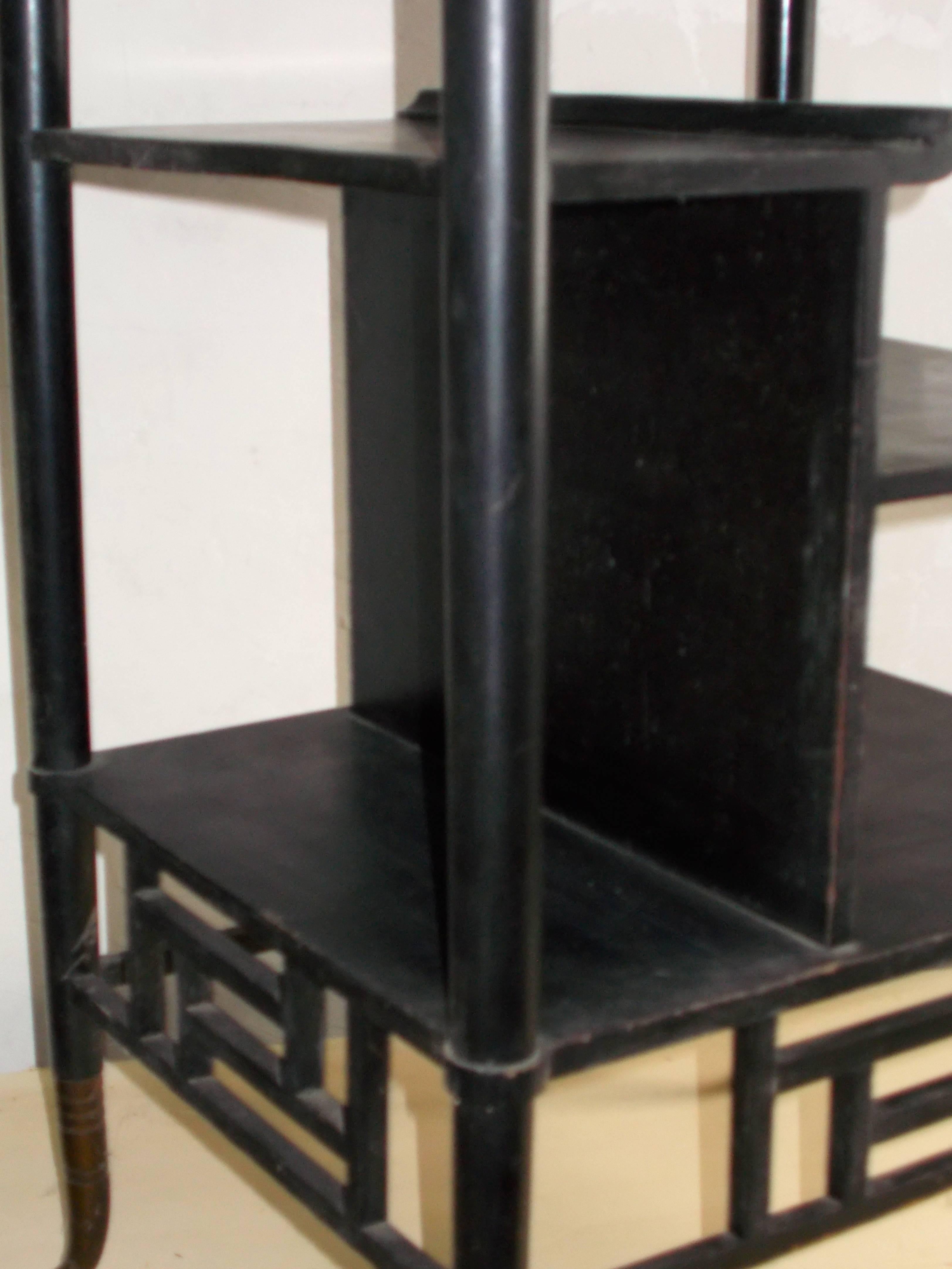 Wood Lejambre Aesthetic Movement Japanese Ebonized Etagere, Philadelphia, circa 1880 For Sale