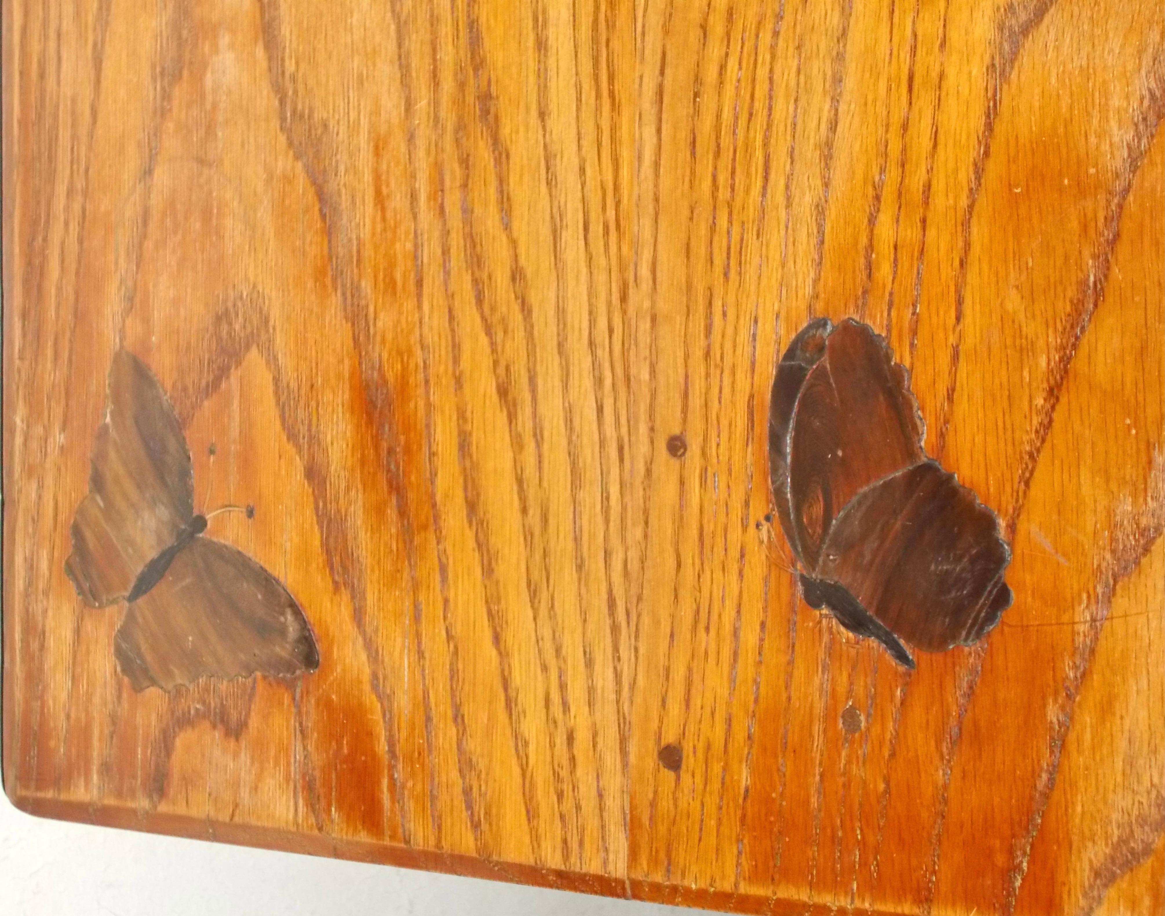 Stile Lejambre Movimento estetico francese giapponese Farfalla intarsiata Oak Eterget in vendita 2