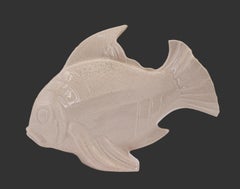 LEJAN French Art Deco Crackle Glaze Ceramic Fish 1920