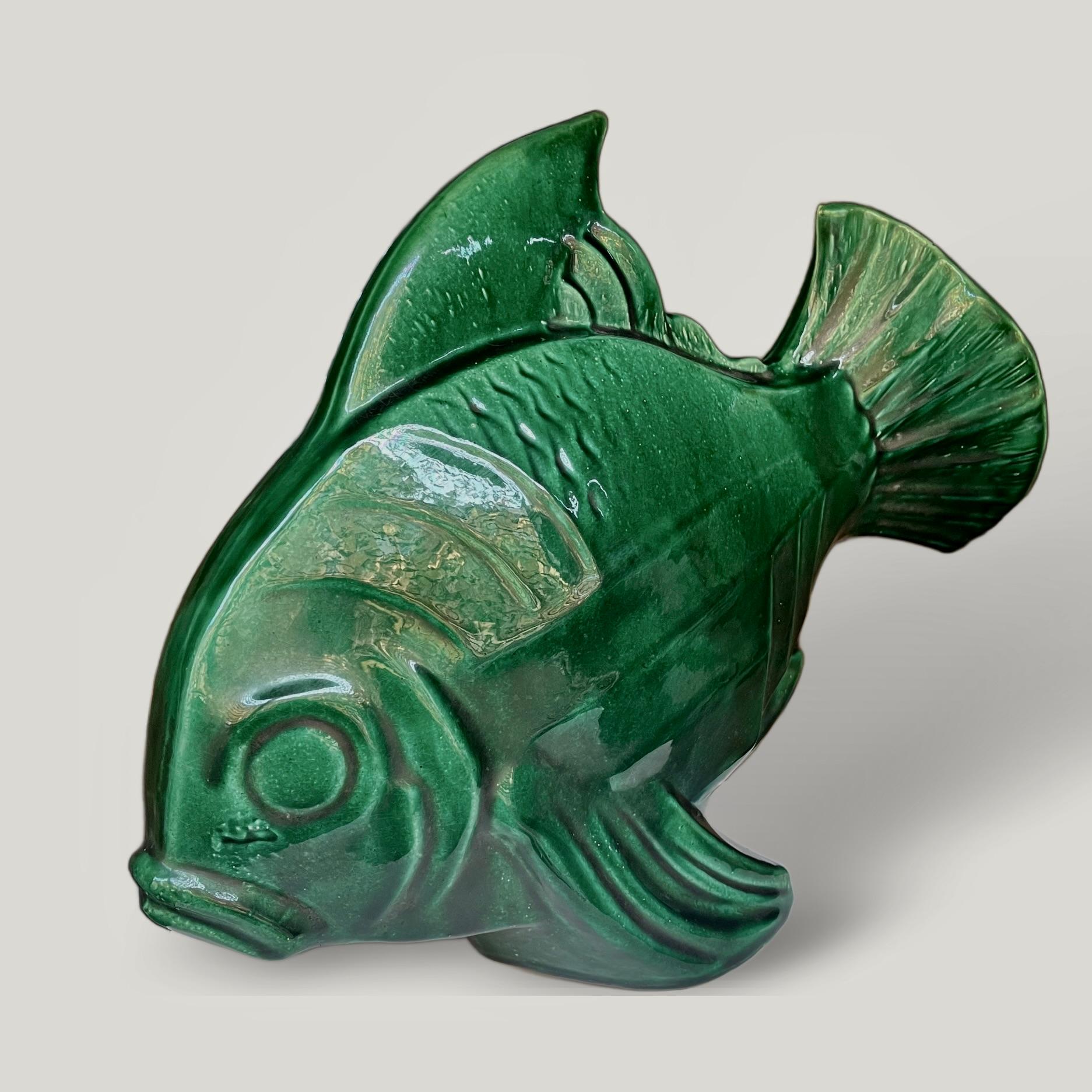 Art déco LEJAN Paire de poissons nageurs circa 1930 en vente