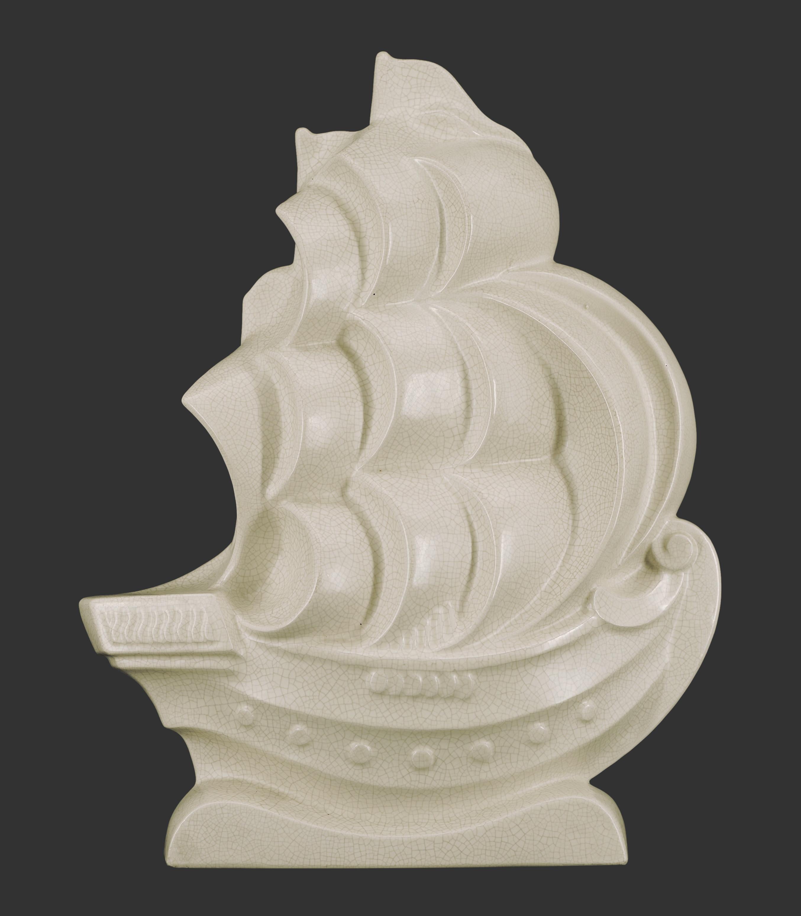 Scultura di nave caravella di LEJAN da Orchies, 1920 in vendita 1