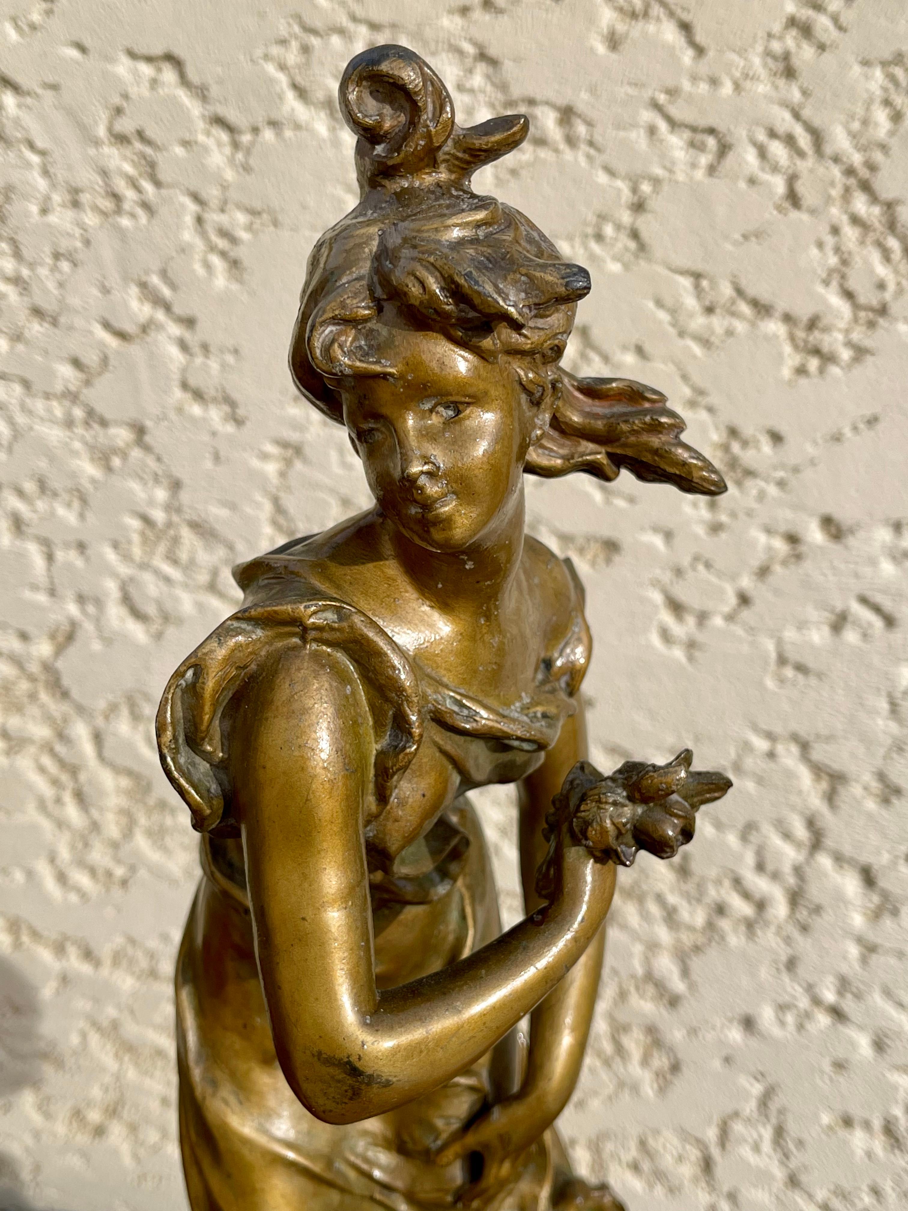 Lejeune - Coppia di statuette, Il fulmine e il colpo di vento in vendita 4