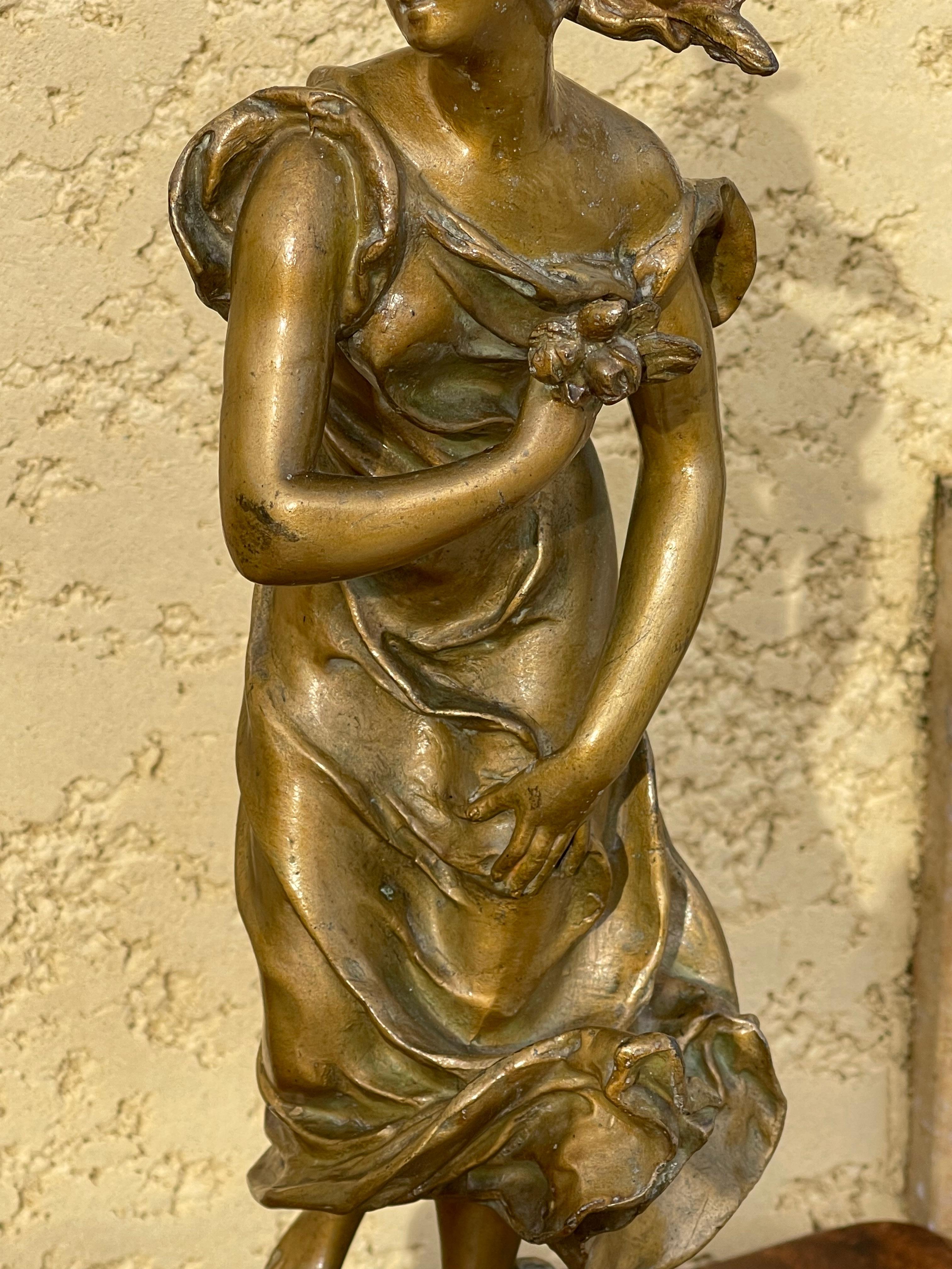 Lejeune - Coppia di statuette, Il fulmine e il colpo di vento in vendita 5