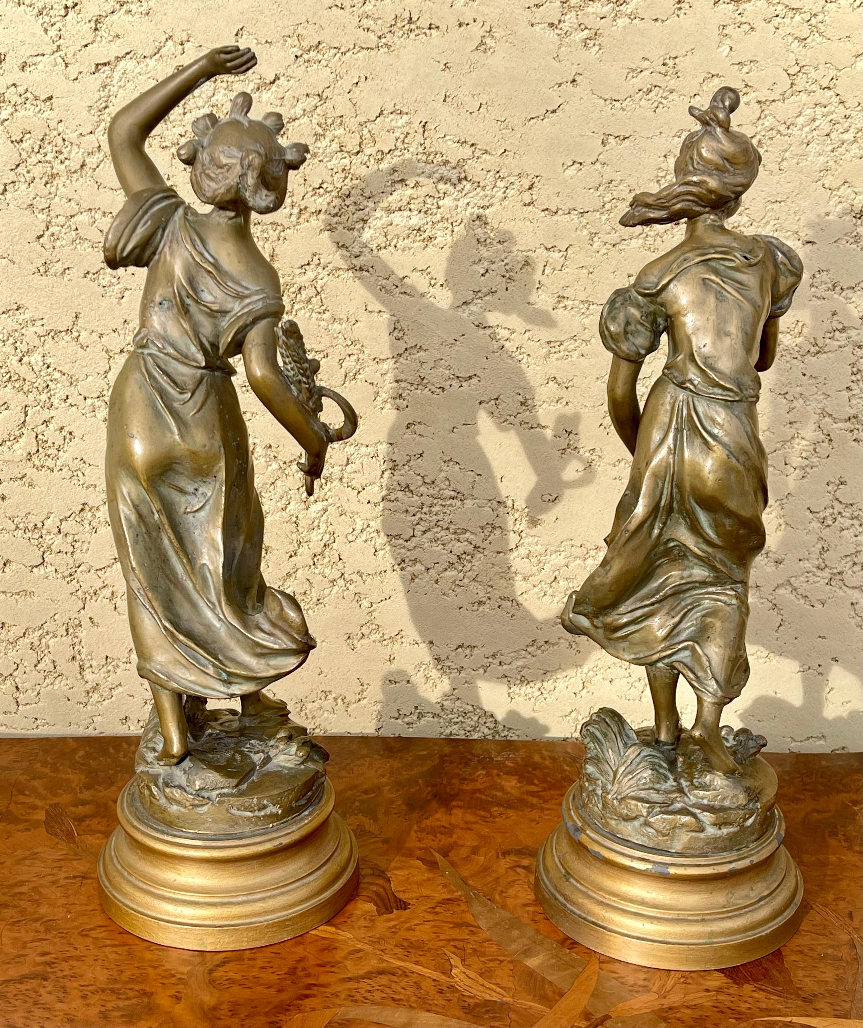 Lejeune - Coppia di statuette, Il fulmine e il colpo di vento in vendita 9