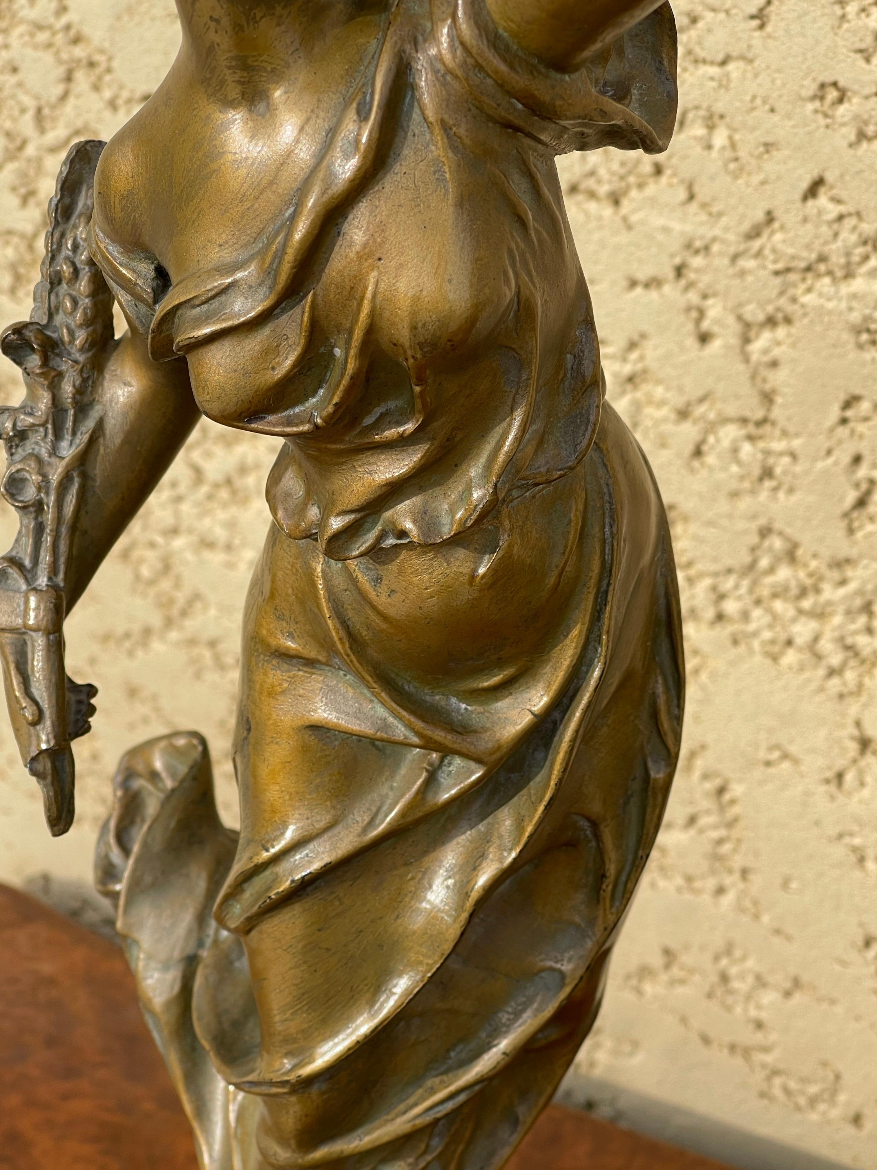 XIX secolo Lejeune - Coppia di statuette, Il fulmine e il colpo di vento in vendita