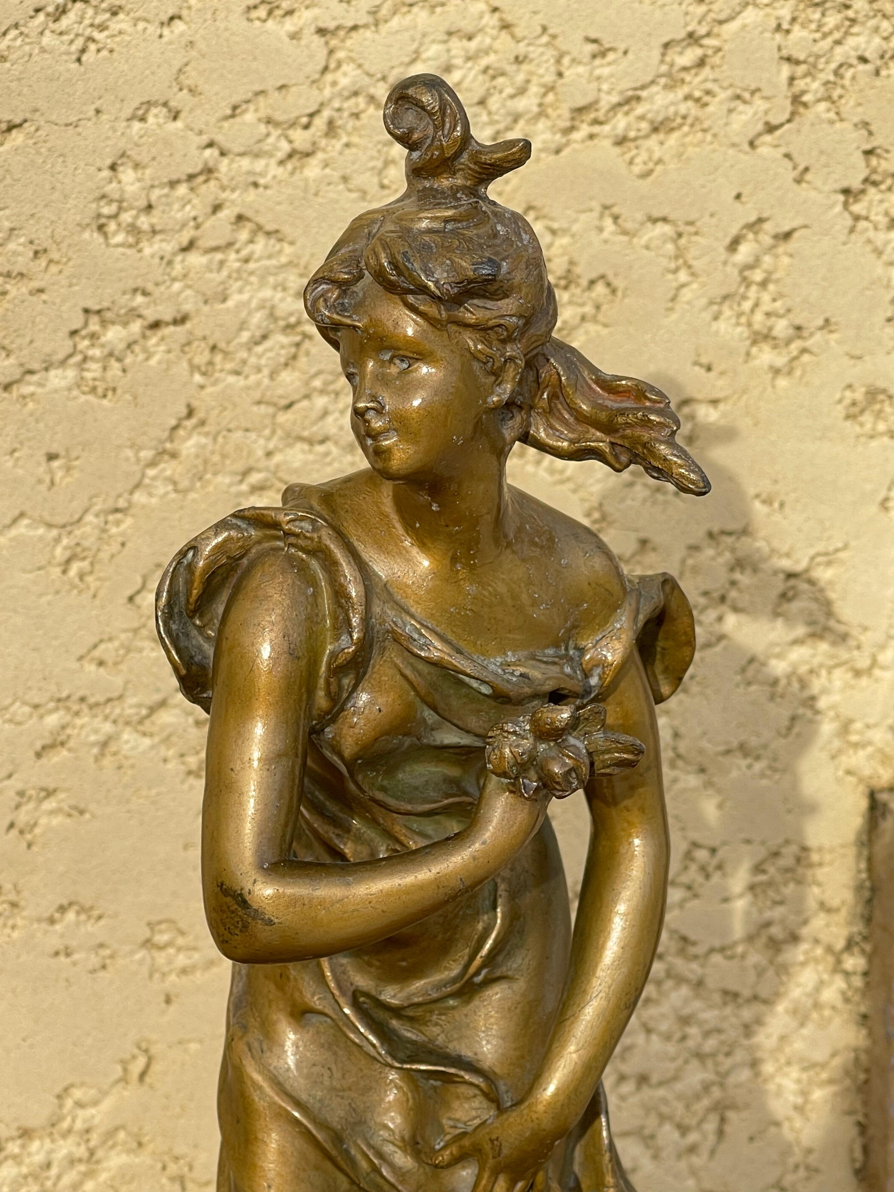 Lejeune - Coppia di statuette, Il fulmine e il colpo di vento in vendita 3