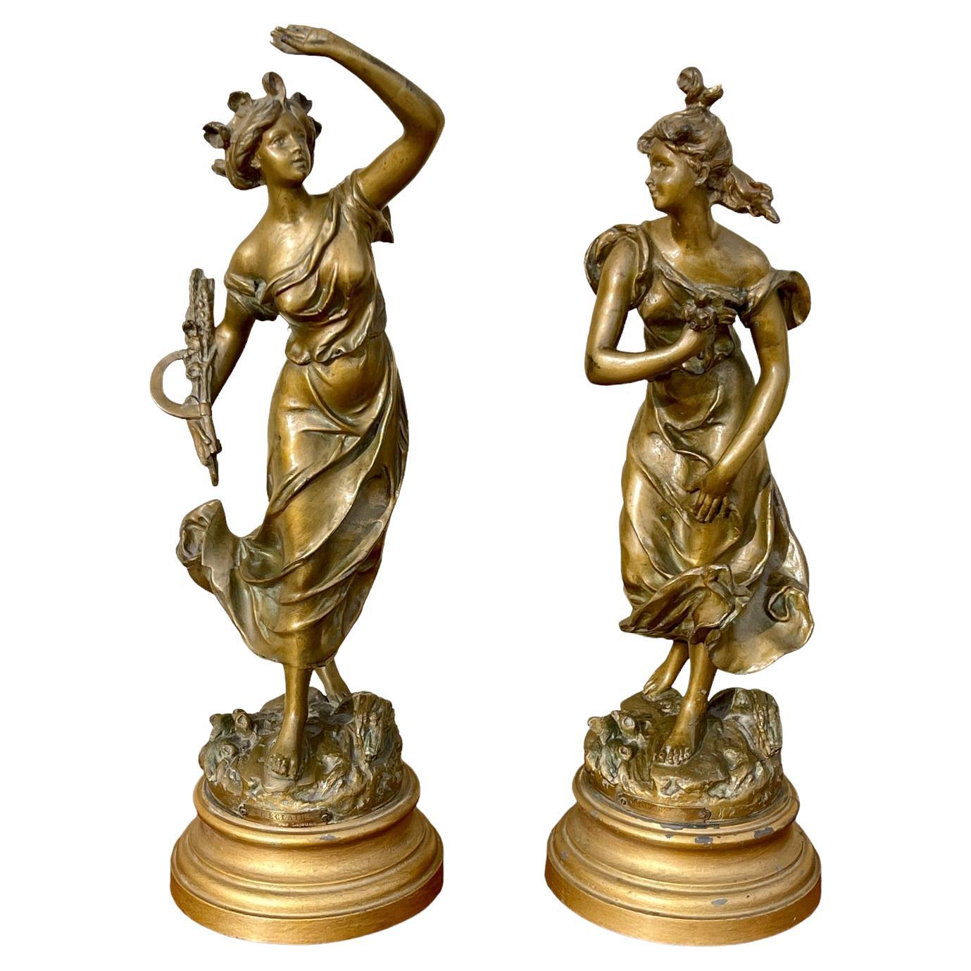 Lejeune - Coppia di statuette, Il fulmine e il colpo di vento in vendita