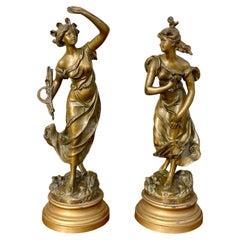 Lejeune - Pair Of Statuettes, The Lightning And Coup De Vent 