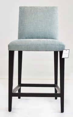 Le Jeune Upholstery Cutler Counter Stool Floor Model with Wood Footrest
