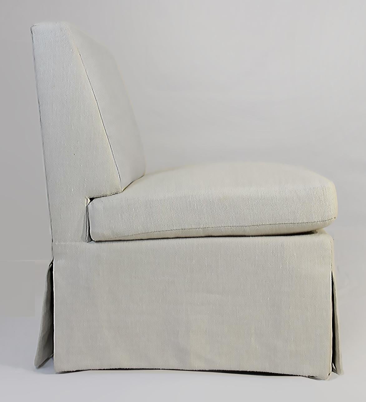 American Le Jeune Upholstery Ella Slipper Chair Floor Sample in Ivory For Sale