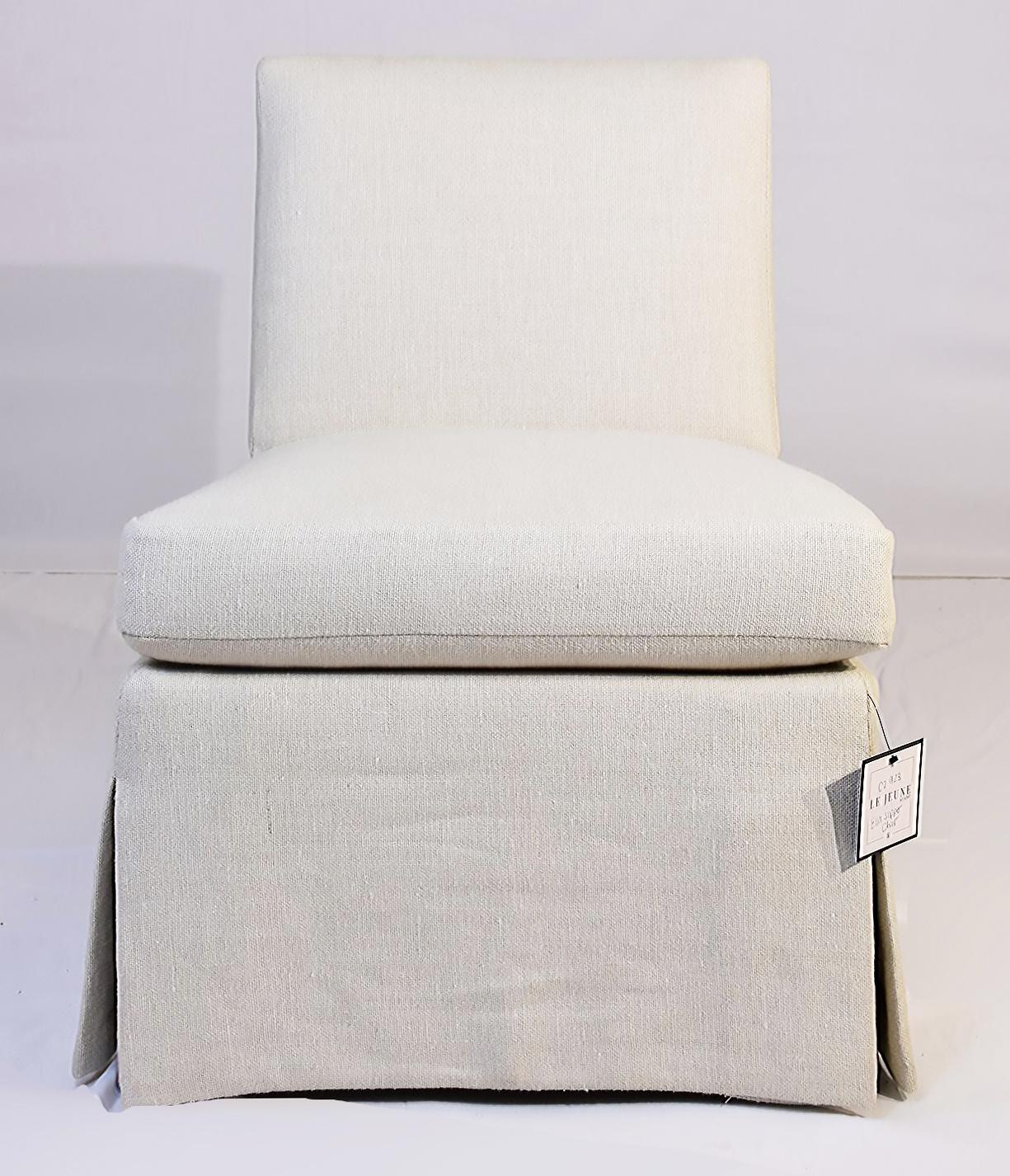 Le Jeune Upholstery Ella Slipper Chair Floor Sample in Ivory For Sale 3