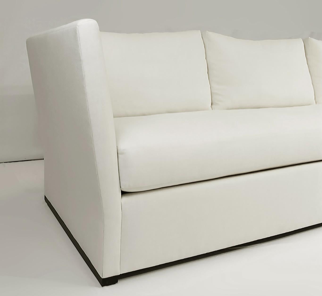 Le Jeune Upholstery Jones Angled Arm Sofa Showroom Model In Good Condition For Sale In Miami, FL