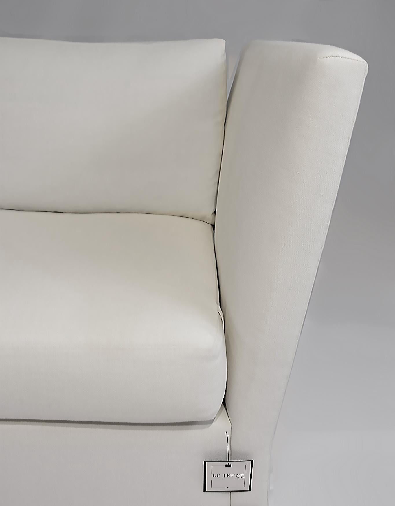 Contemporary Le Jeune Upholstery Jones Angled Arm Sofa Showroom Model For Sale