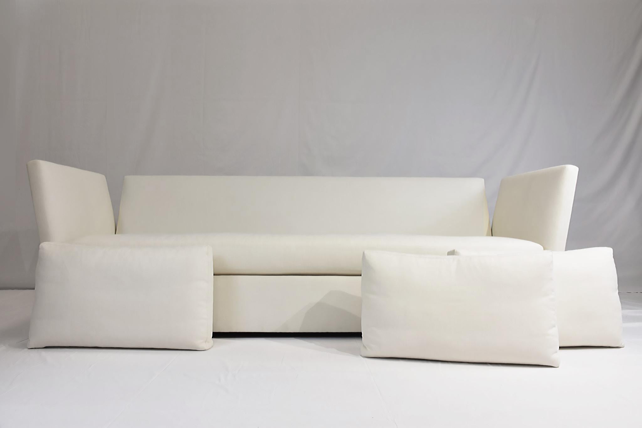 Le Jeune Upholstery Jones Angled Arm Sofa Showroom Model For Sale 1