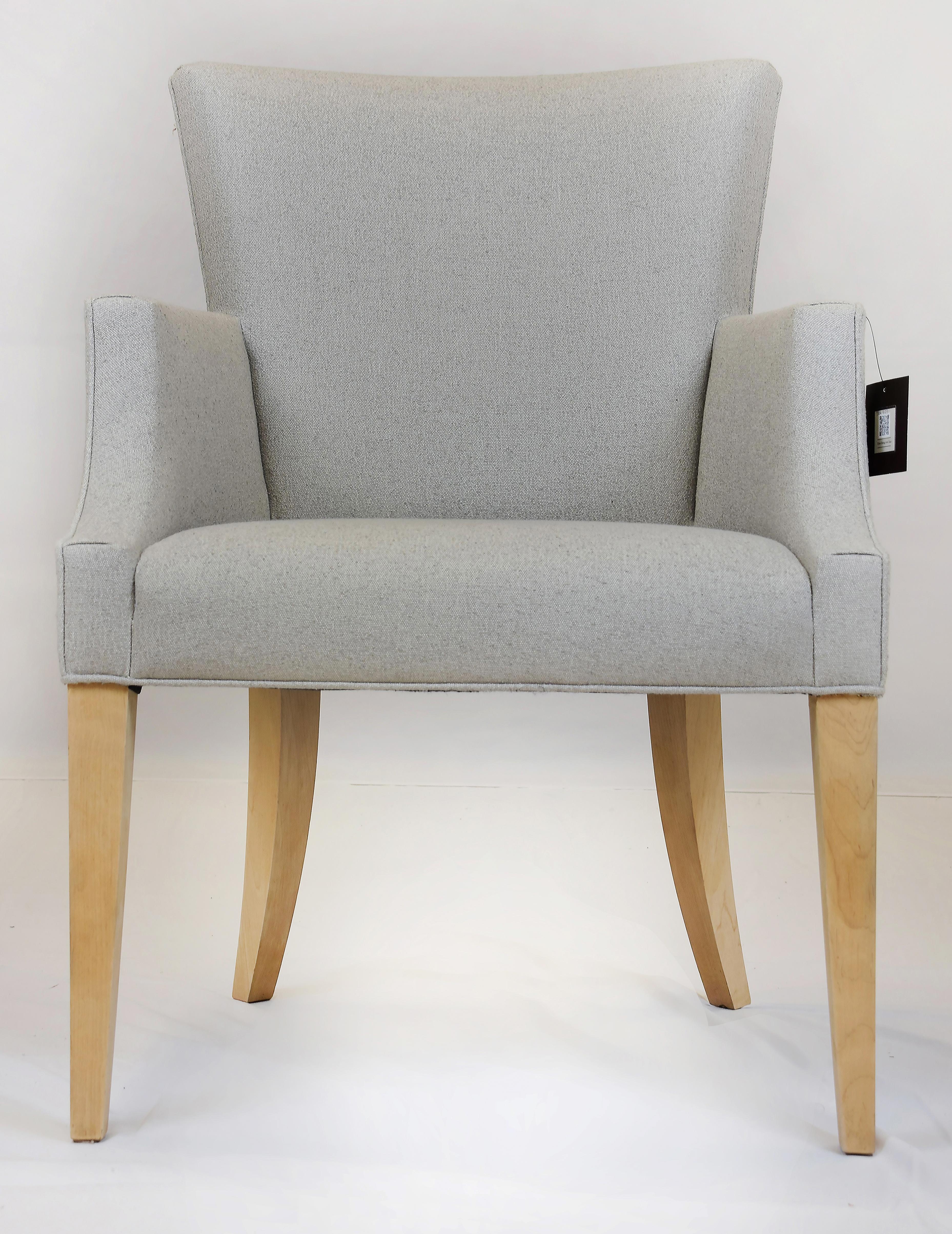 Le Jeune Upholstery Kilani Dining Armchair Showroom Model

Offered for sale is the KILANI DC4.923 showroom model dining armchair from Le Jeune Upholstery. This modern style curved-back dining armchair has thin squared-off arms and is upholstered in