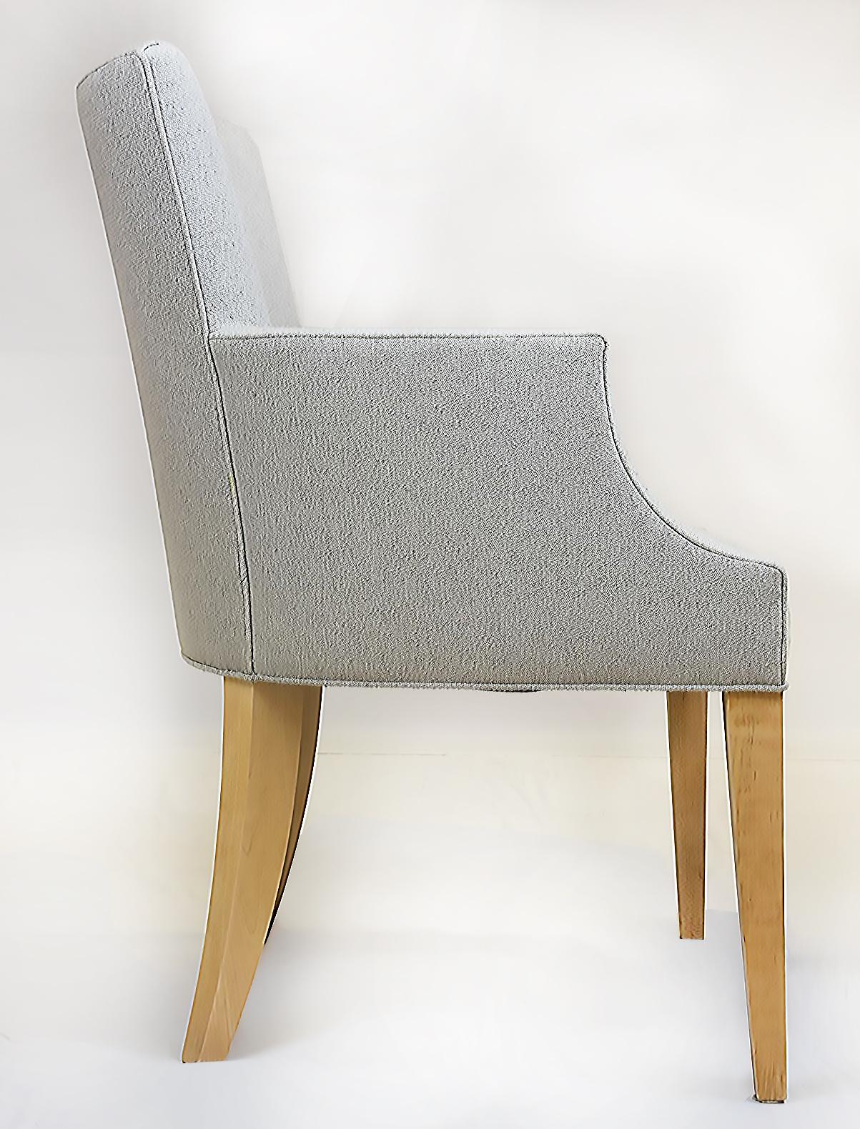 Contemporary Le Jeune Upholstery Kilani Dining Armchair Showroom Model For Sale