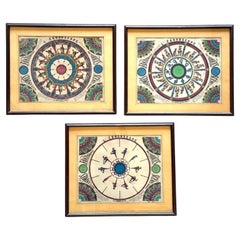 L'Ekonoscope, set de 3  phénakistoscopes originaux encadrés, France Epinal, 19e siècle
