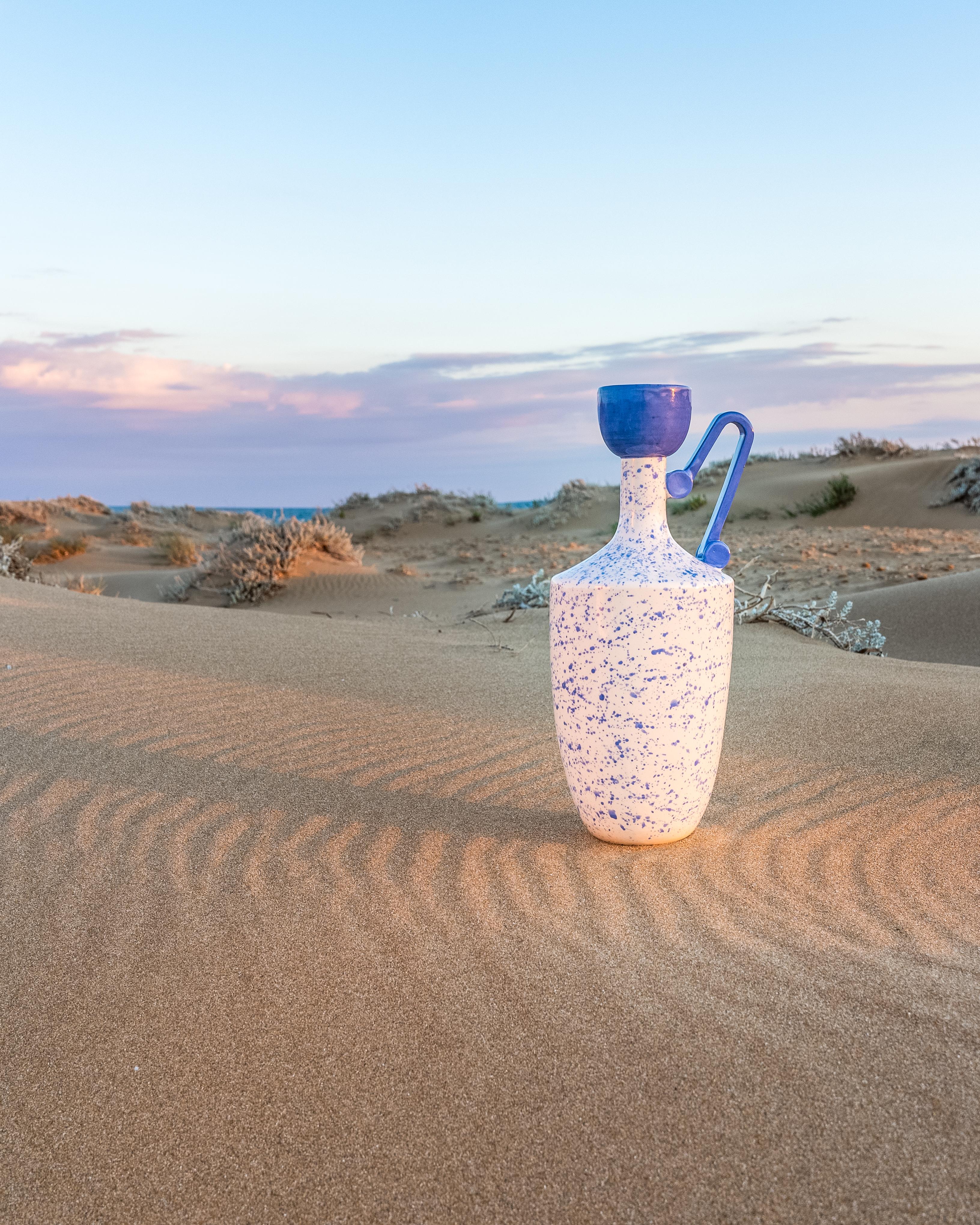 Lekythos Decorative Vase in Blue Marbled Ceramic by Stella Orlandino
Dimensions: D 24 x W 24 x H 51 cm.
Materials: Ceramic.

Lekythos is part of the 