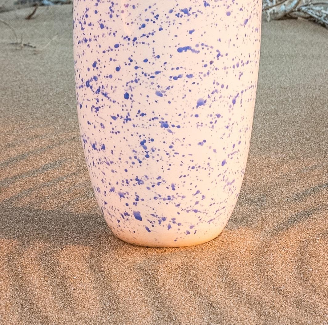 Italian Lekythos Decorative Vase in Blue Marbled Ceramic by Stella Orlandino For Sale