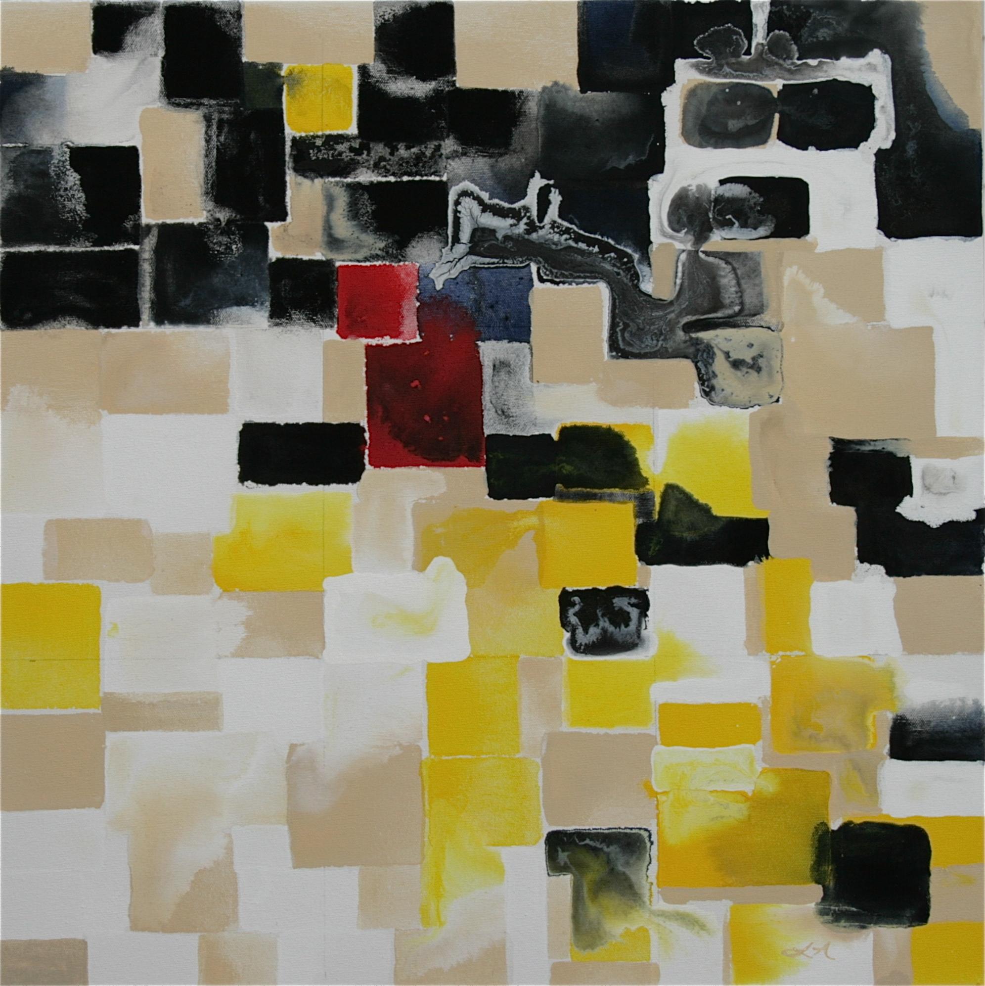 Lela Altman Abstract Painting - small square bleed no. 1, Painting, Acrylic on Canvas