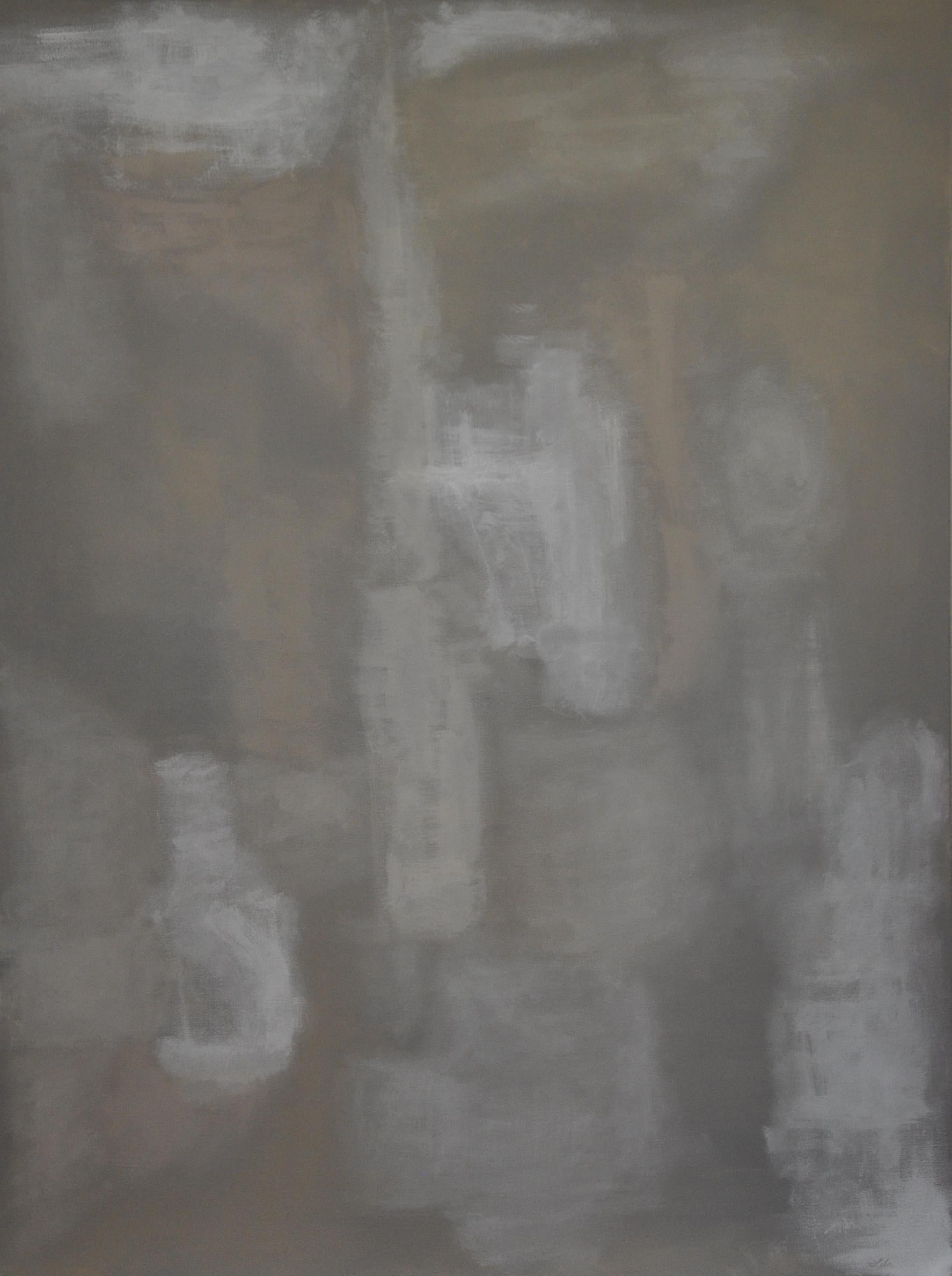 Lela Altman Abstract Painting - untitled grey and tan no. 1, Painting, Acrylic on Canvas