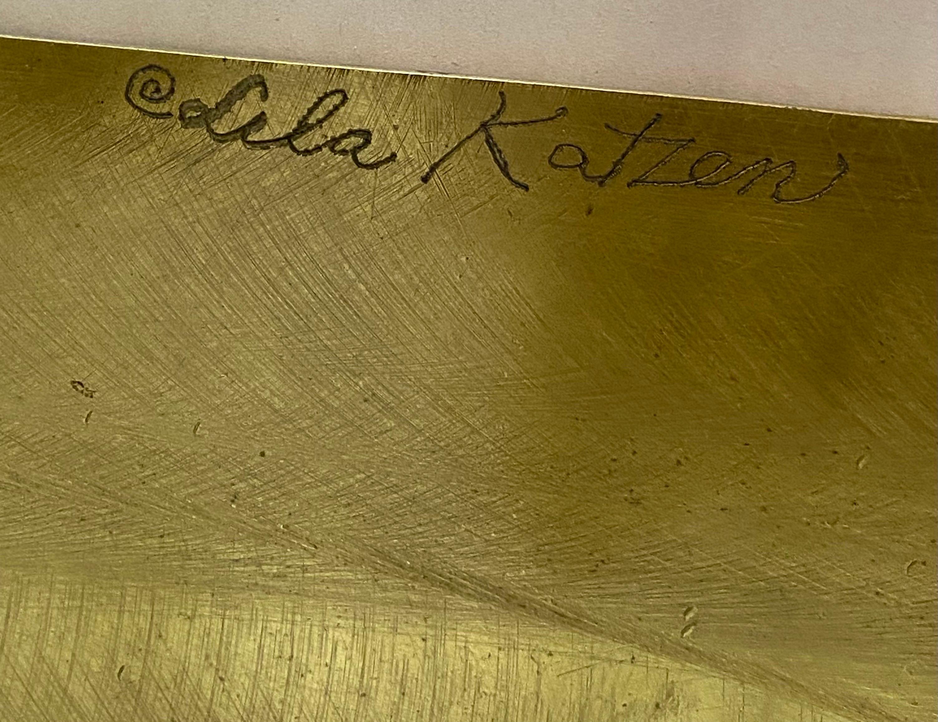 20th Century Lela  Katzen Biomorphic sculpture in etched brass.. For Sale