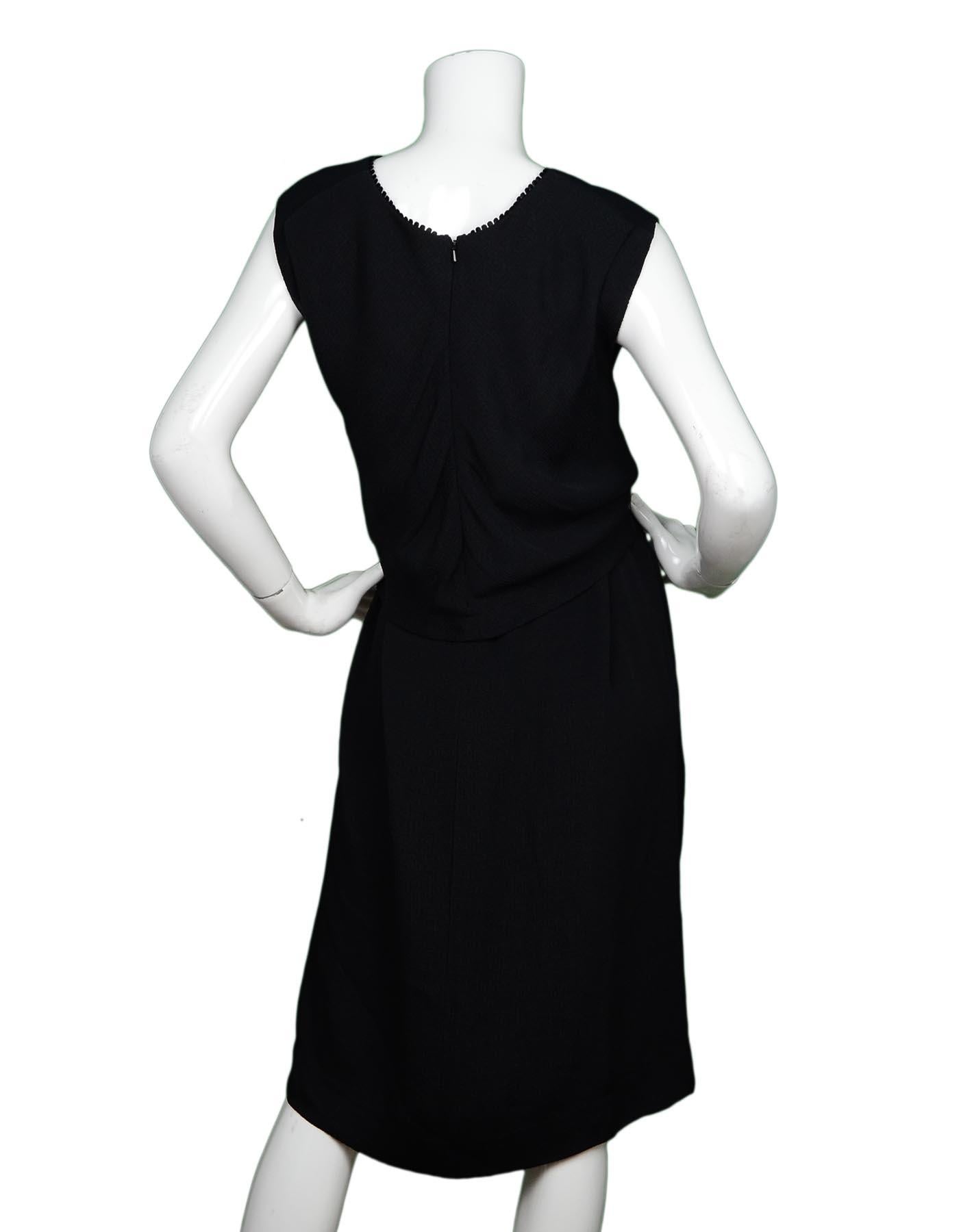 Lela Rose Black Sleeveless Trapeze Dress Sz 16 In Excellent Condition In New York, NY