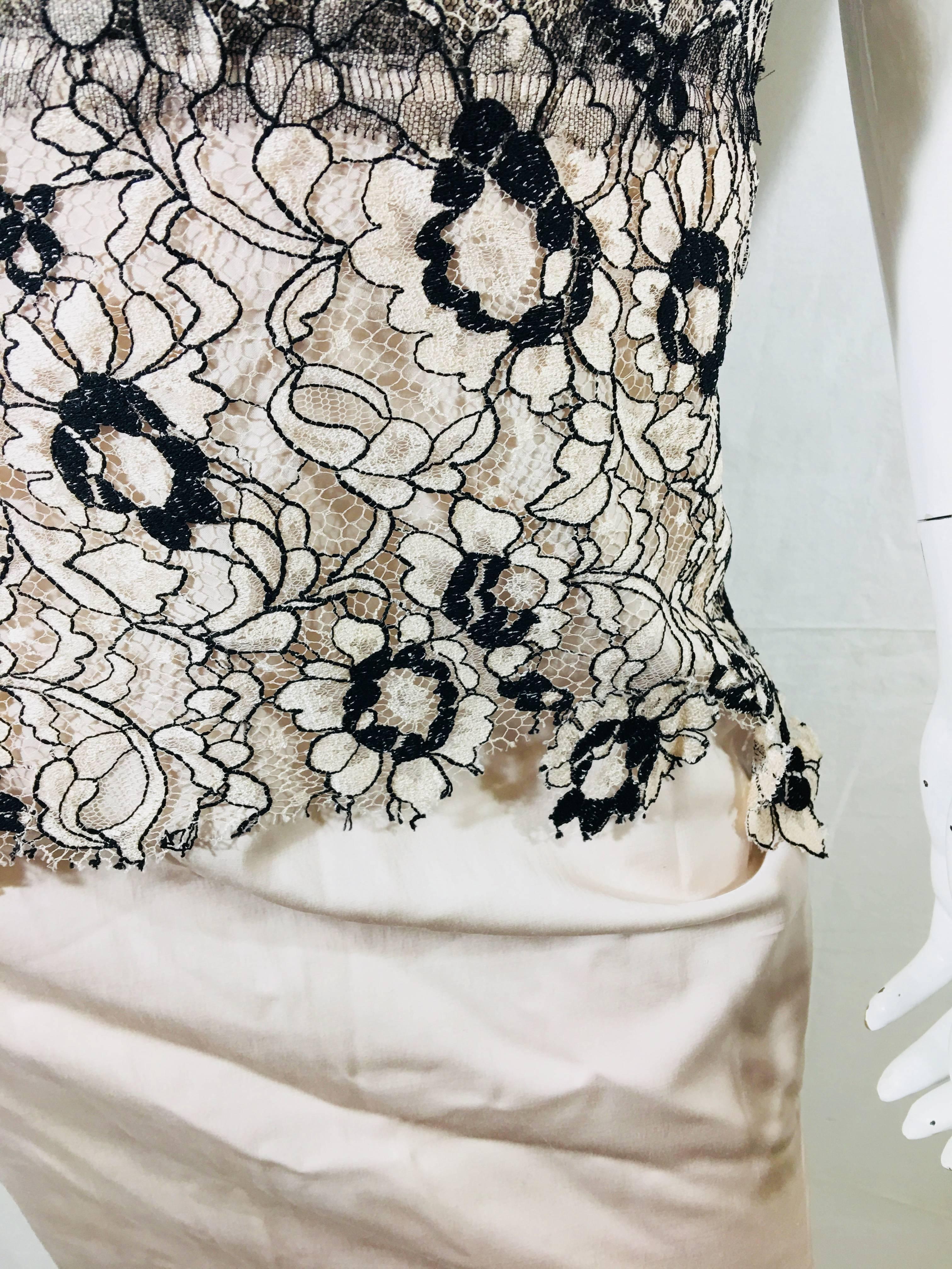 Lela Rose Lace Overlay Dress In Excellent Condition In Bridgehampton, NY