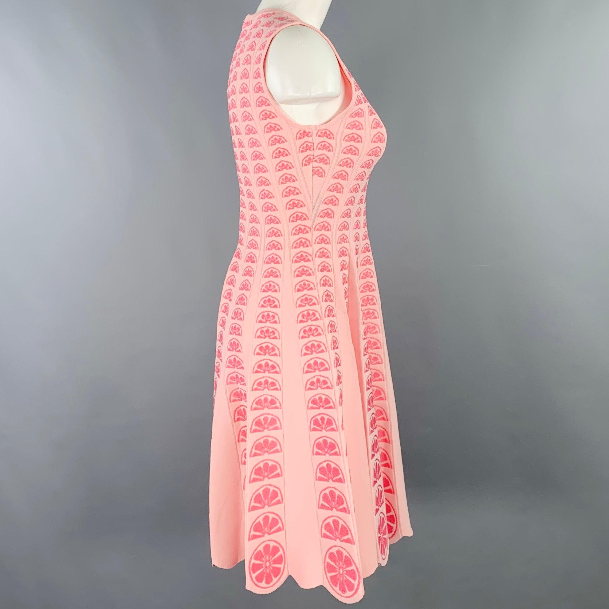 LELA ROSE Talla S Rosa Limones Vestido plisado sin mangas de mezcla de viscosa en Excelente estado para la venta en San Francisco, CA