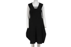 Lela Rose Women Lace Pearl Trim Flare Dress Size US 12 Black Pleated Cotton Poly