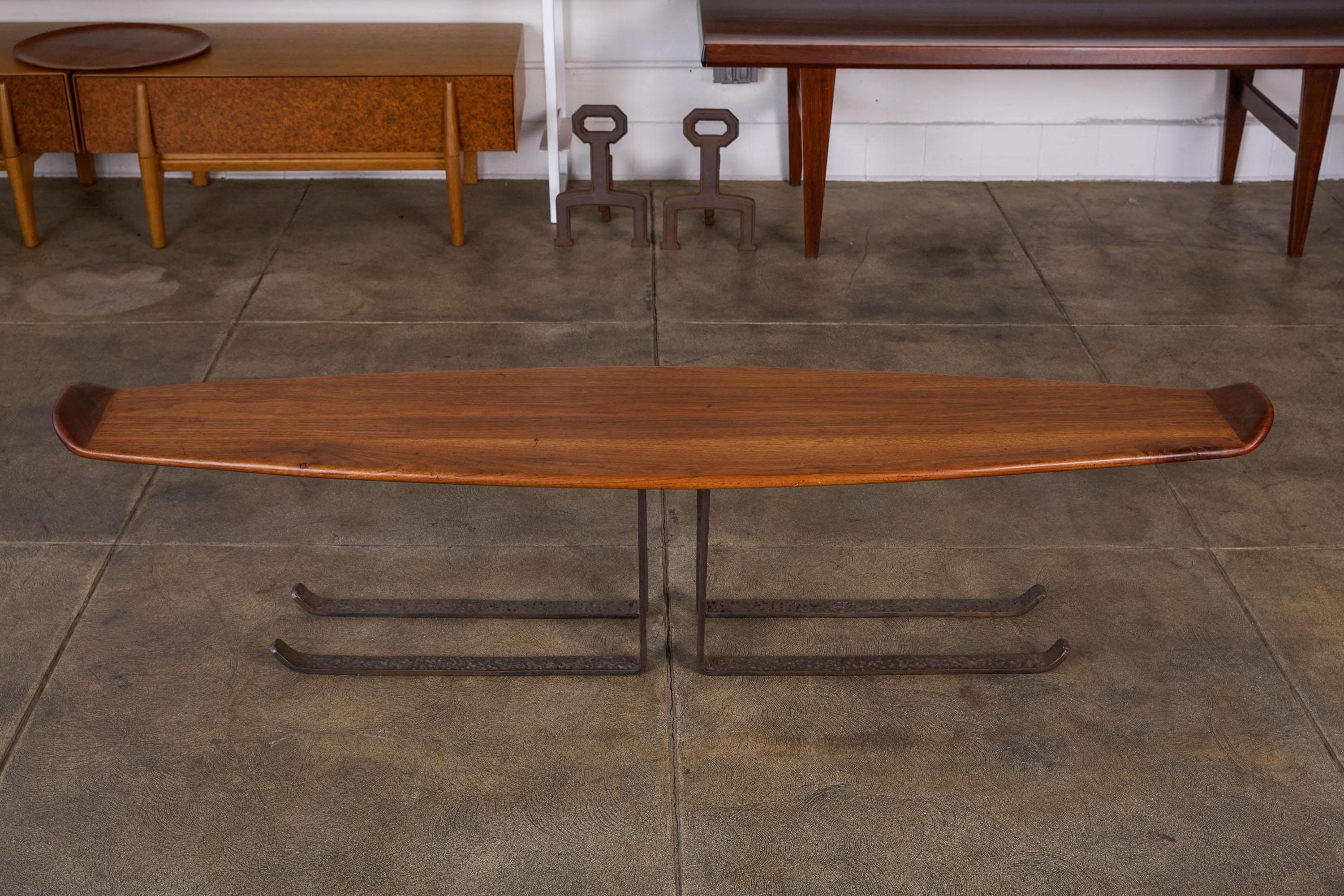 Leland Swennes Bronze and Walnut Coffee Table 1