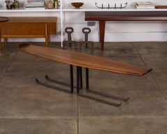 Leland Swennes Couchtisch aus Bronze und Nussbaum