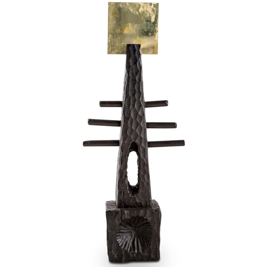 Ottone Set di sculture decorative TOTEM in ottone massiccio e scolpito a mano di Lelapa in vendita