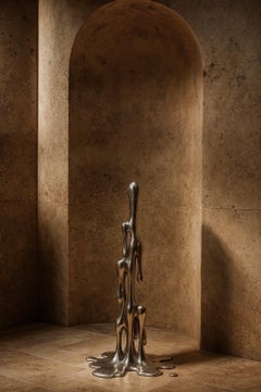 Lele Unique Candelabra & Censer in Steel by Andres Monnier