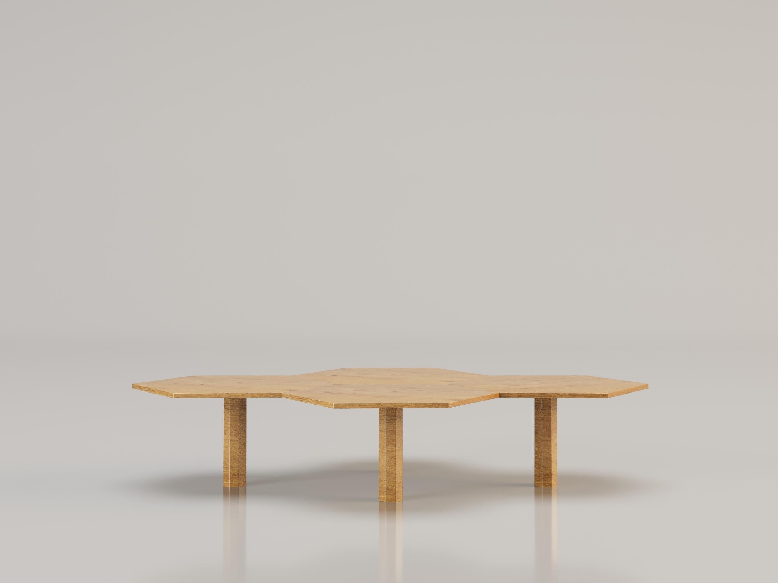 Modern L'ÉLÉGANTE Oak Wood Coffee Table by Alexandre Ligios, REP by Tuleste Factory For Sale