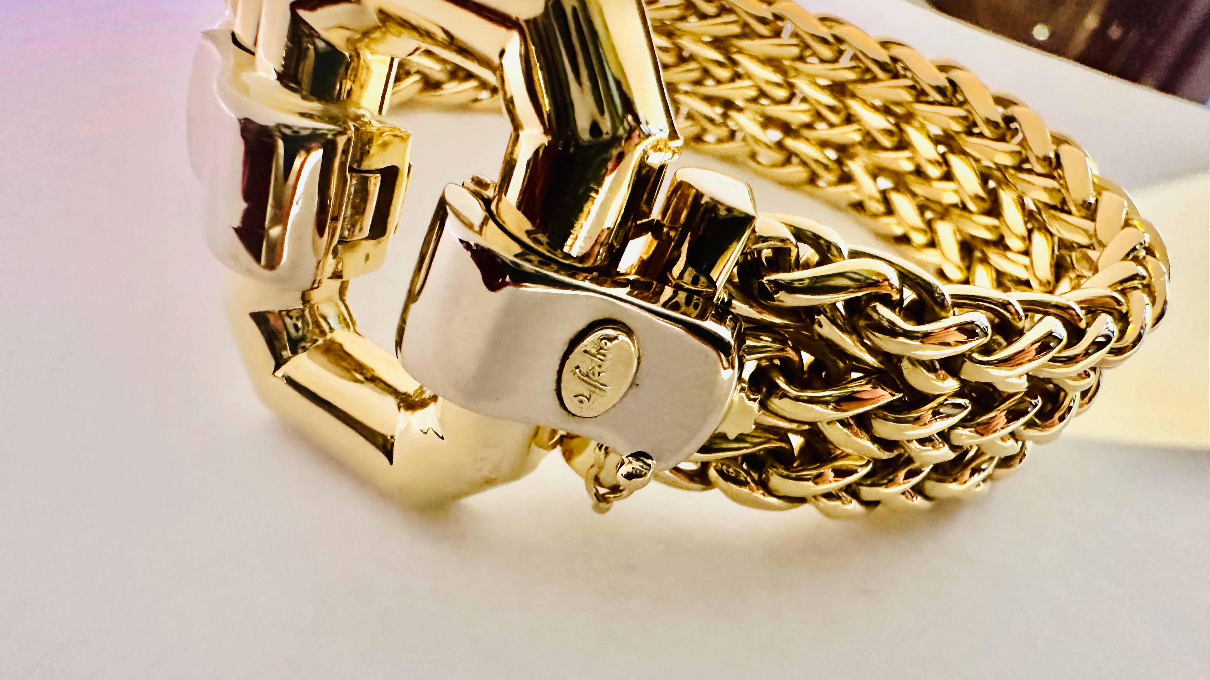 L'élégance tissée de l'or bicolore 18 carats Pour femmes en vente