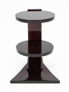 Tavolino a due piani in palissandro stile Art Déco Leleu
