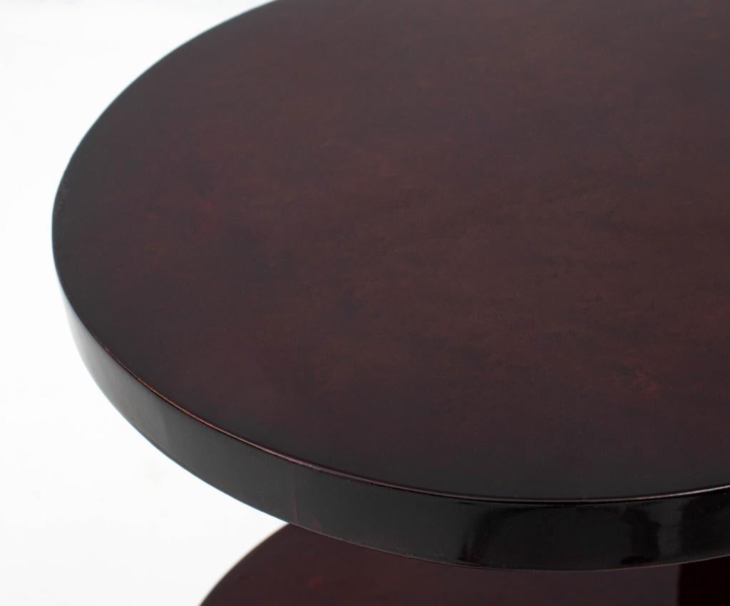 Bois de rose Table d'appoint Art Déco à 2 niveaux en bois de rose de style Leleu en vente