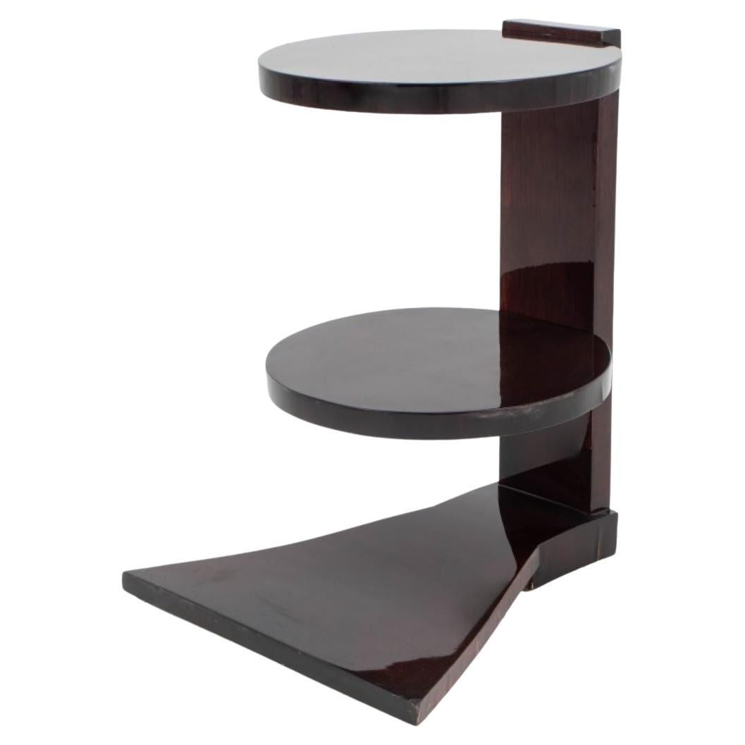 Table d'appoint Art Déco à 2 niveaux en bois de rose de style Leleu en vente