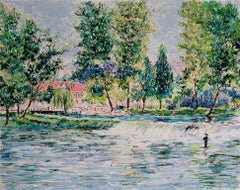 Retro Series - Moulin du Vey, Serigraph Print by Lélia Pissarro, Figurative