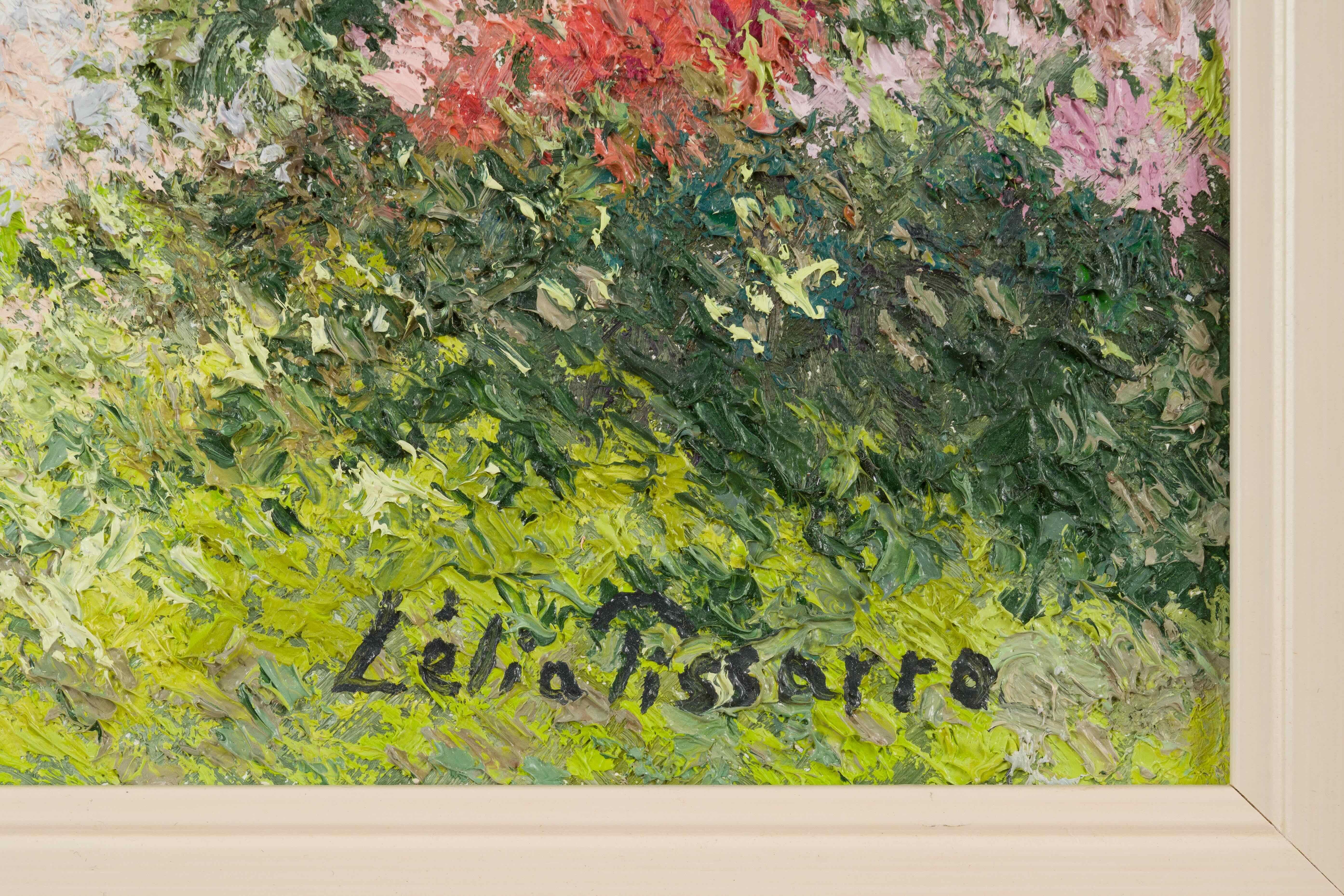 Le jardin de Lysou à Monaco von Lélia Pissarro - Ölgemälde, Landschaft (Grau), Landscape Painting, von Lelia Pissarro