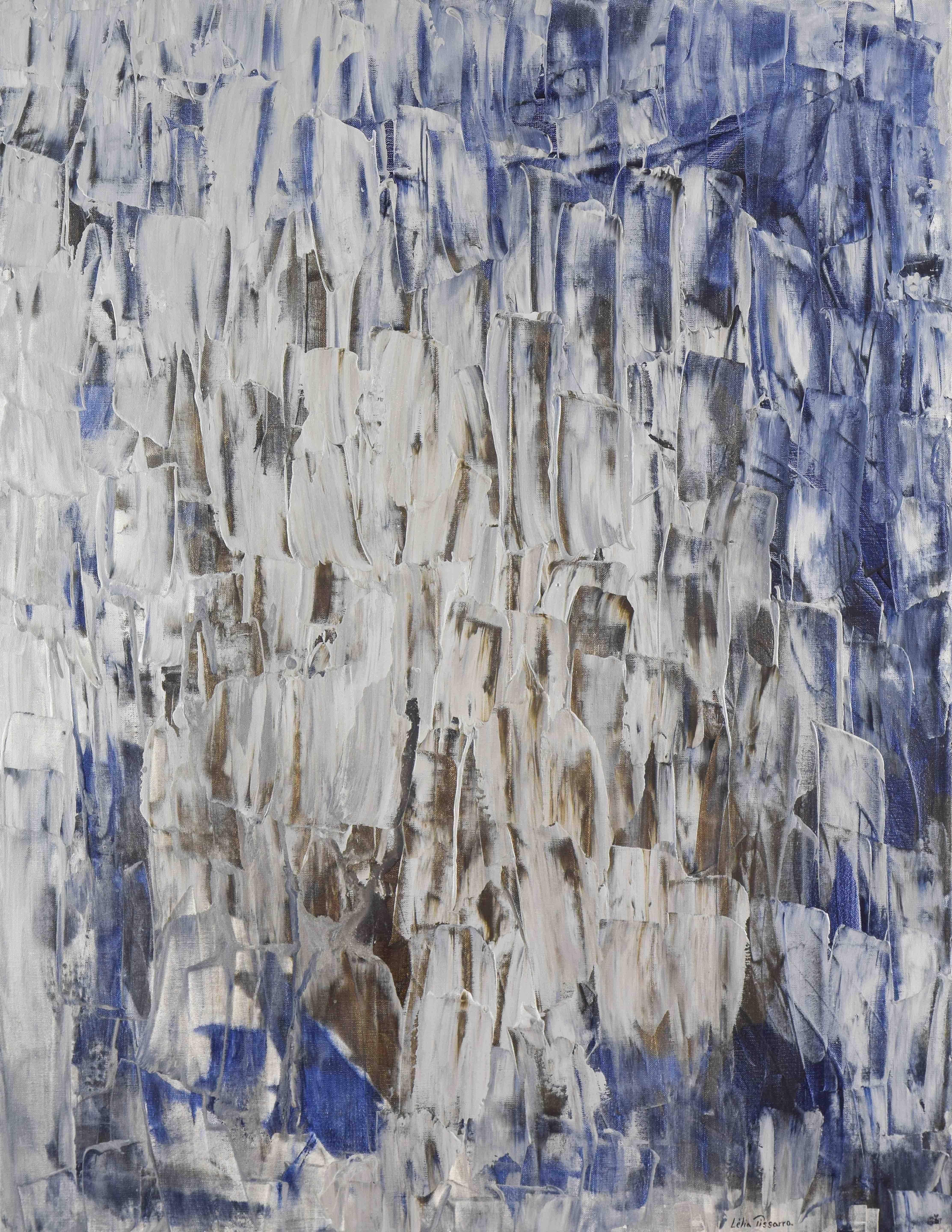 Liberté Interdite by Lélia Pissarro - Cuadro abstracto de artista contemporánea - Painting de Lelia Pissarro