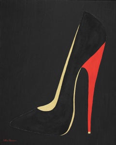 Shoe painting by contemporary artist Lélia Pissarro titled 'Stolen Kiss'