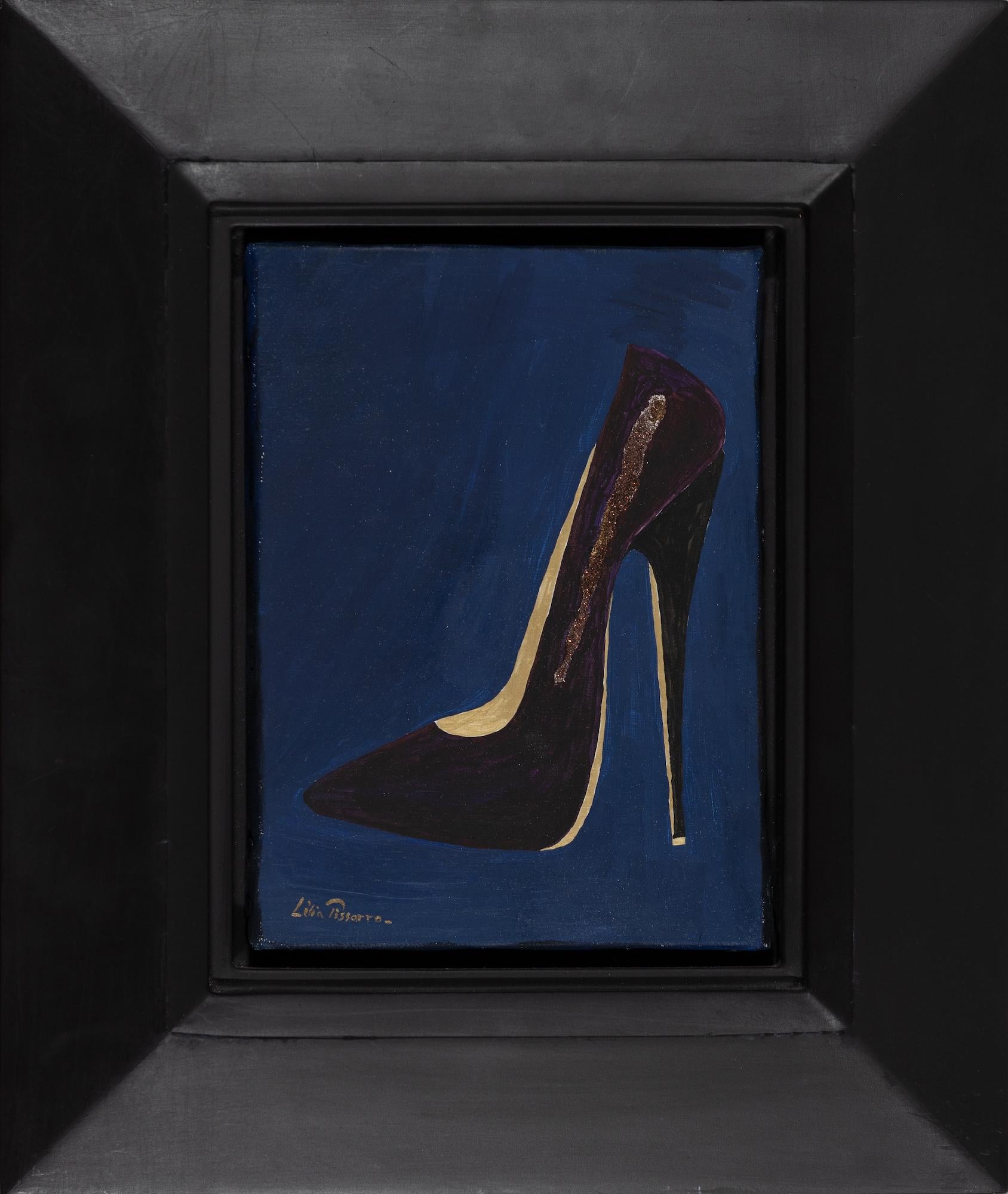 Stiletto 1 by Lélia Pissarro - Contemporary shoe painting - Painting by Lelia Pissarro