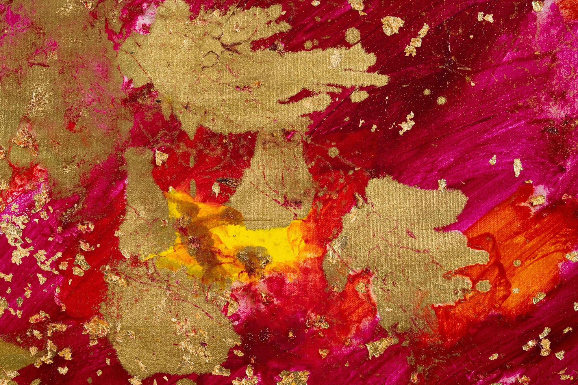 Tu porteras chance von Lélia Pissarro (geb. 1963)
Öl und Gold auf Leinwand
90 x 210 cm (35 ³/₈ x 82 ⁵/₈ Zoll)
Signiert und betitelt auf dem Keilrahmen
Ausgeführt im Jahr 2025

Dieses Werk wird von einem Echtheitszertifikat des Künstlers