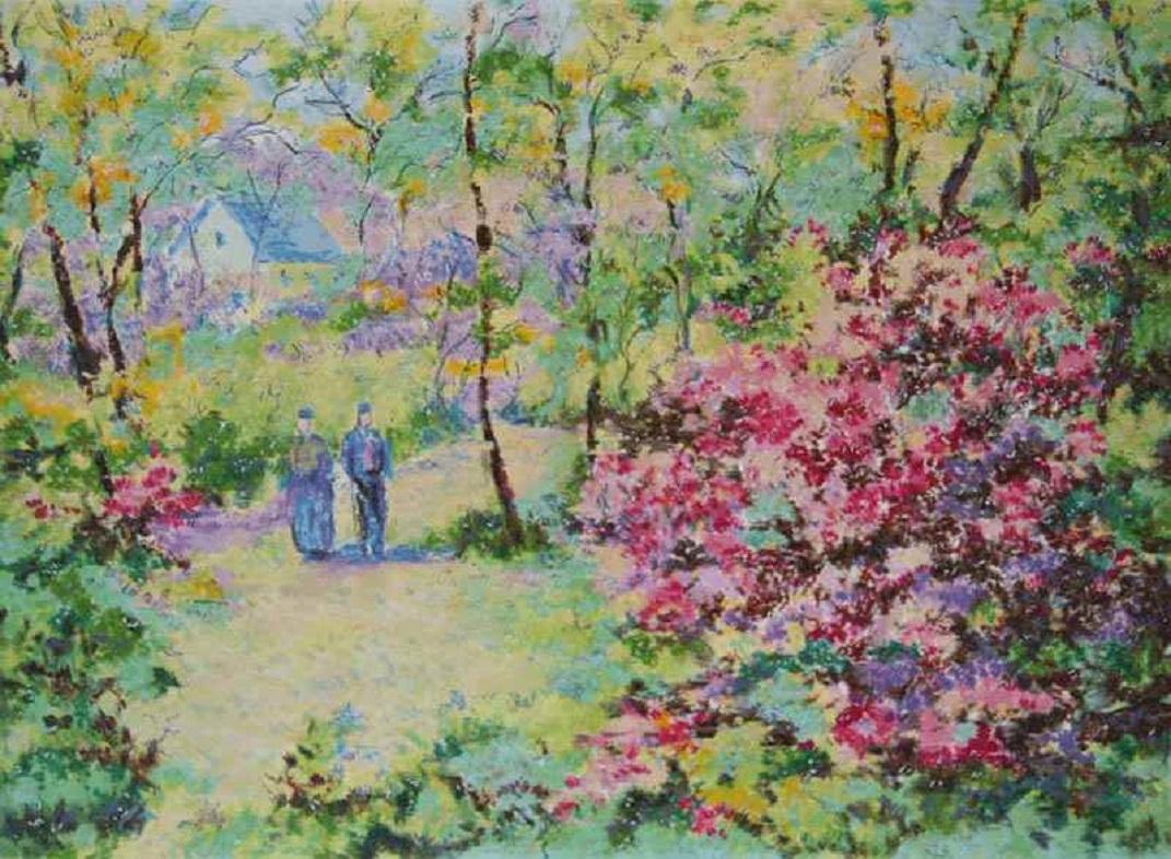 Figurative Print Lelia Pissarro - The Four Seasons - Spring par Lélia Pissarro, Sérigraphie
