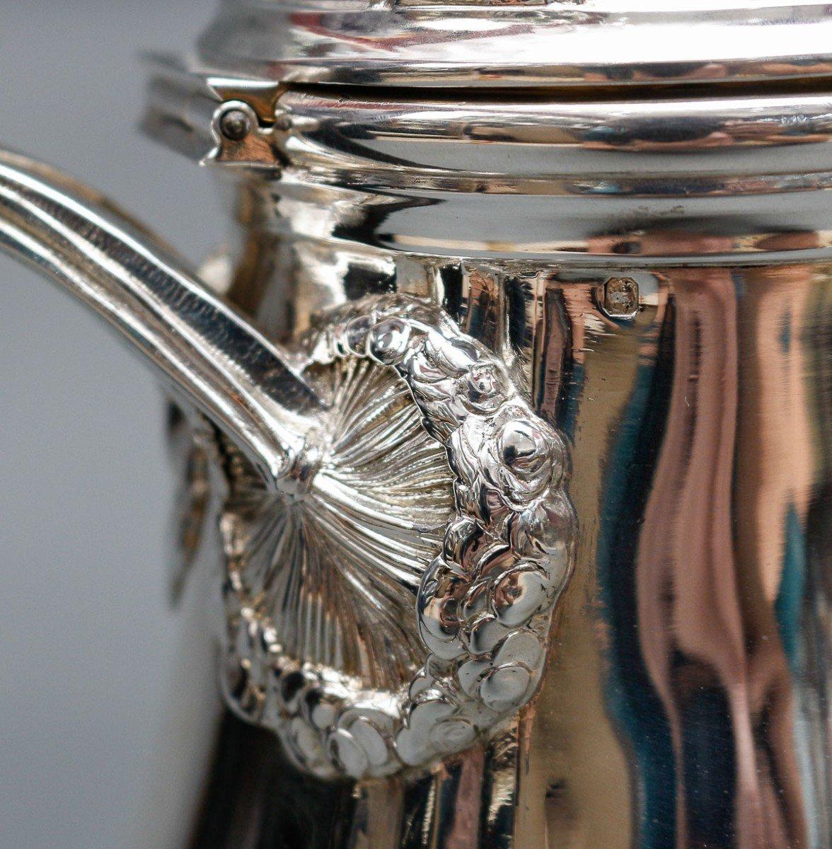 Lelièvre (eugène-alfred) – tiffany solid silver coffee pot circa 1880 art nouvea For Sale 3
