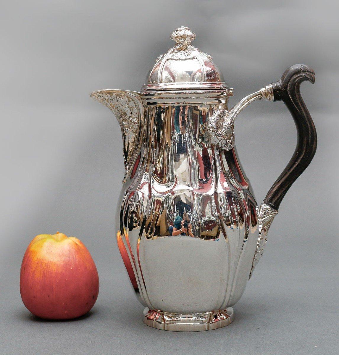 19th Century Lelièvre (eugène-alfred) – tiffany solid silver coffee pot circa 1880 art nouvea For Sale