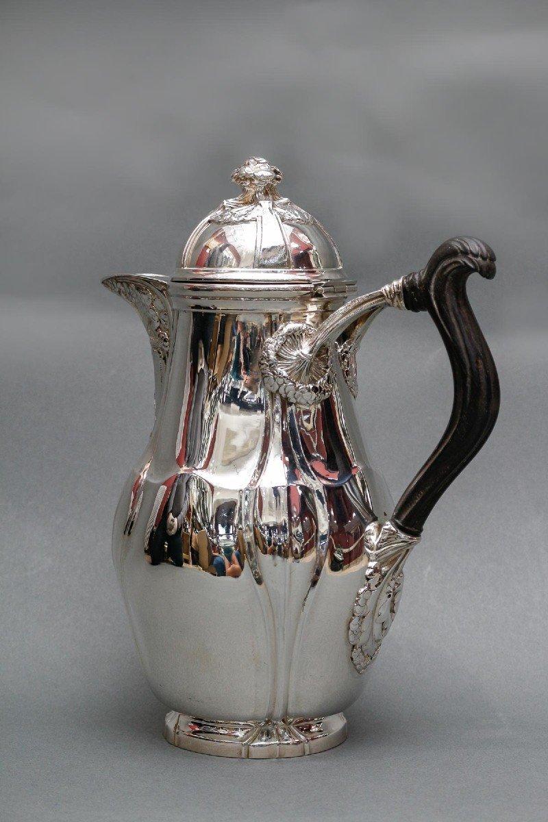 Sterling Silver Lelièvre (eugène-alfred) – tiffany solid silver coffee pot circa 1880 art nouvea For Sale